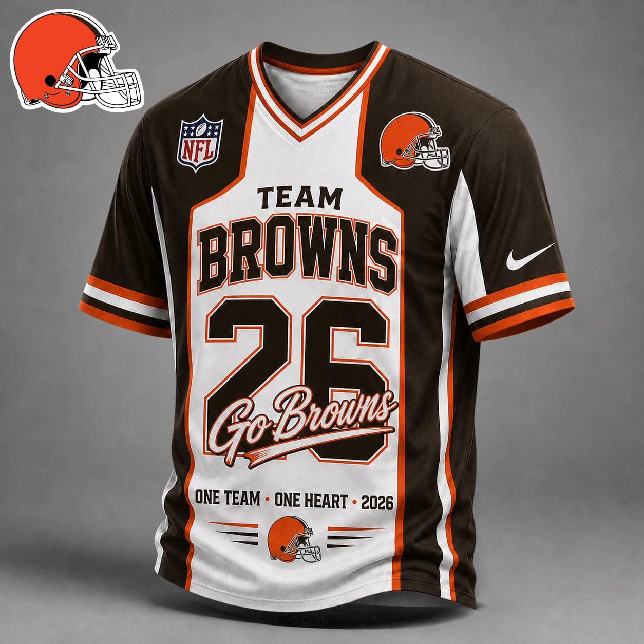 CLE Premium NFL Team Pride V-Neck Jersey DDT  010626 HLPHUONG