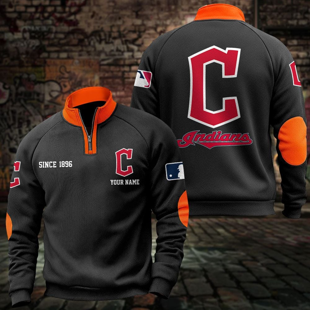 CLE x MLB Sweatshirts Quarter Collared Sweatshirt Pullover DatND DVT