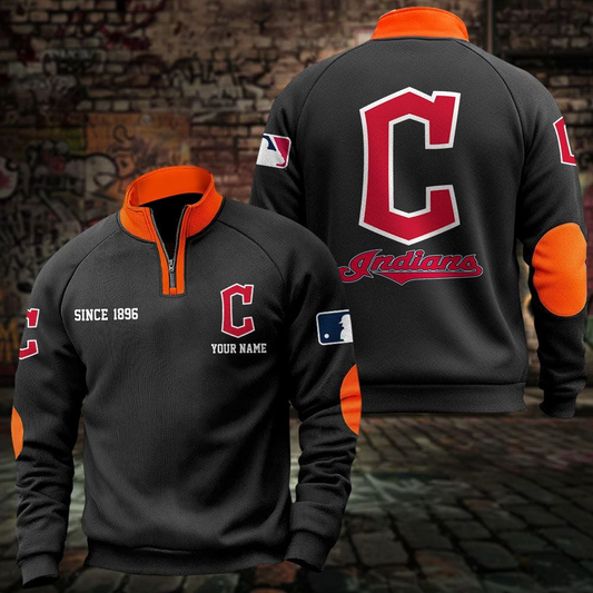 CLE x MLB Sweatshirts Quarter Collared Sweatshirt Pullover DatND DVT