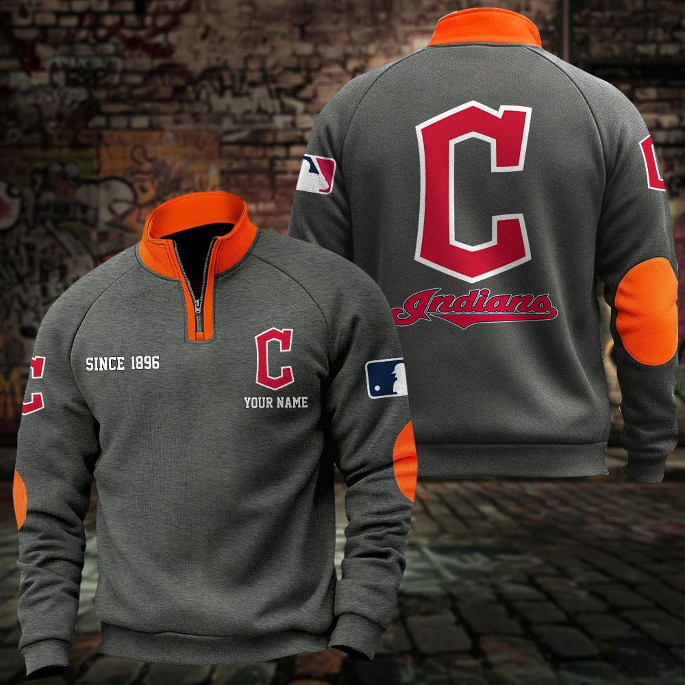 CLE x MLB Sweatshirts Quarter Collared Sweatshirt Pullover DatND DVT