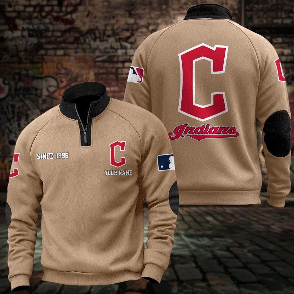 CLE x MLB Sweatshirts Quarter Collared Sweatshirt Pullover DatND DVT