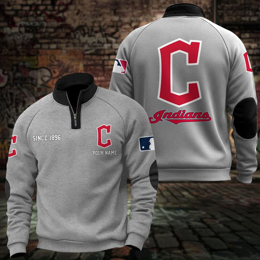 CLE x MLB Sweatshirts Quarter Collared Sweatshirt Pullover DatND DVT