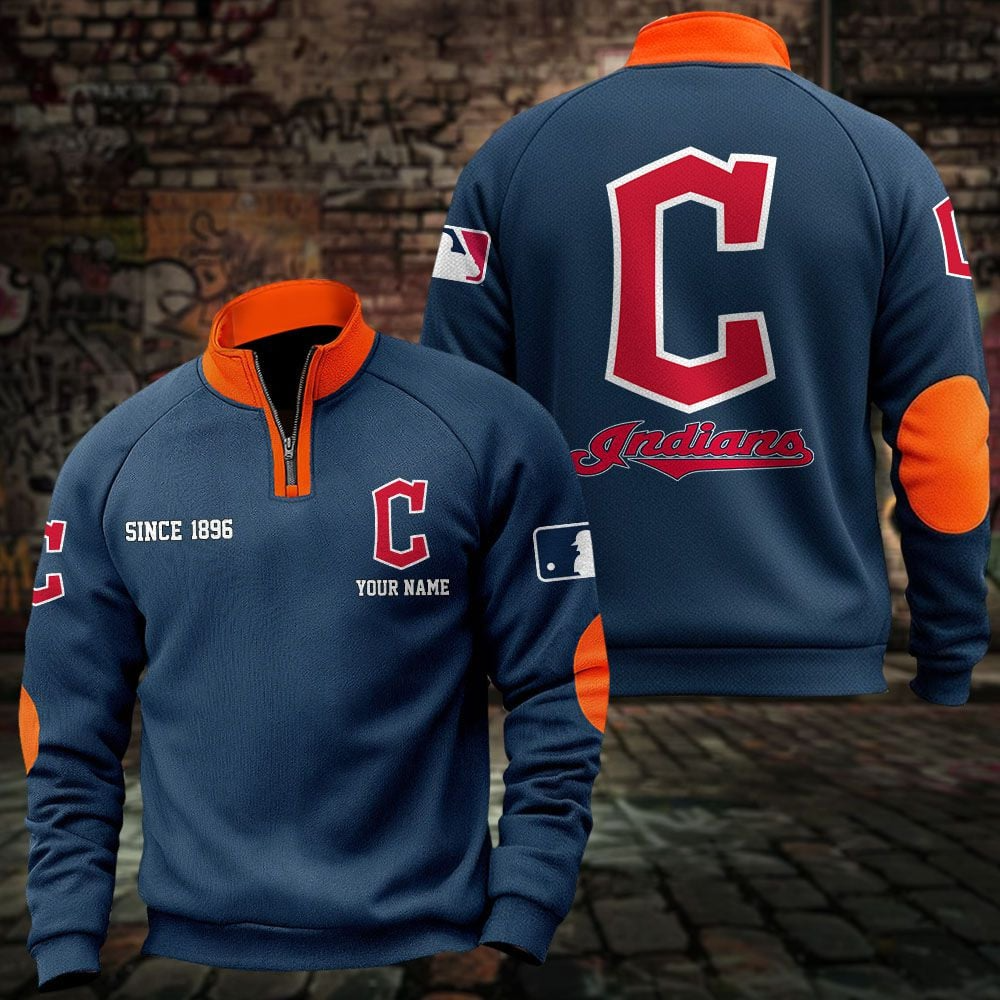 CLE x MLB Sweatshirts Quarter Collared Sweatshirt Pullover DatND DVT