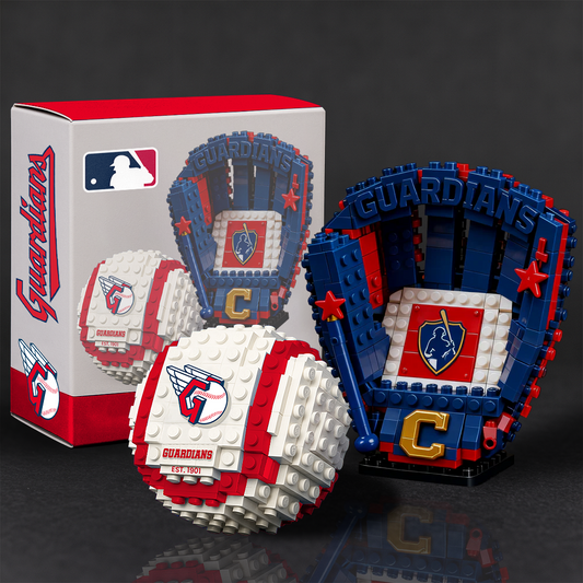 CLE x MLB Teams Baseball Glove & Ball Building Block Set TT TL