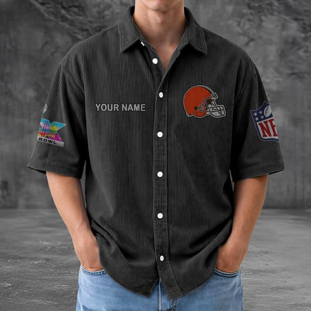 CLE x NFL Men Seersucker Button Shirt DDT NTL