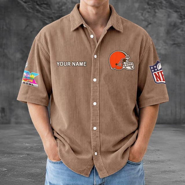 CLE x NFL Men Seersucker Button Shirt DDT NTL