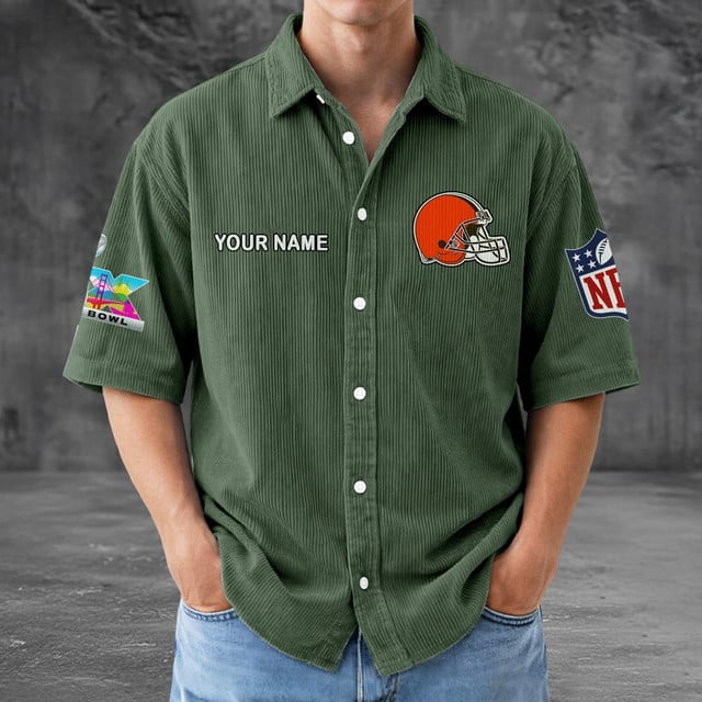 CLE x NFL Men Seersucker Button Shirt DDT NTL