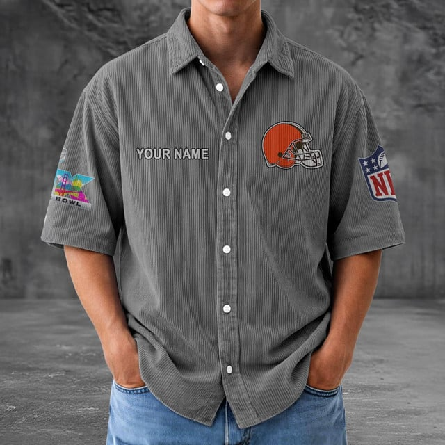 CLE x NFL Men Seersucker Button Shirt DDT NTL