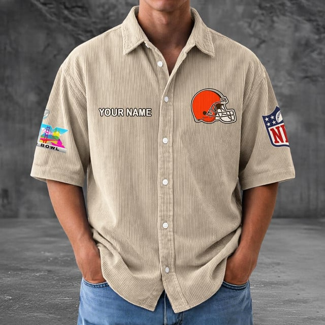 CLE x NFL Men Seersucker Button Shirt DDT NTL