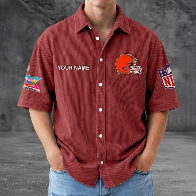 CLE x NFL Men Seersucker Button Shirt DDT NTL