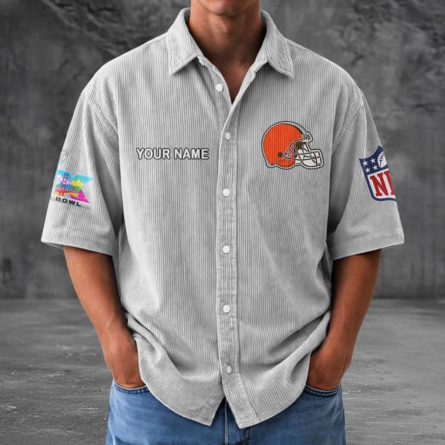 CLE x NFL Men Seersucker Button Shirt DDT NTL