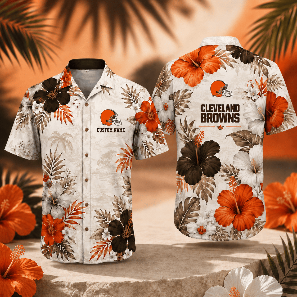 CLE x NFL Tropical Floral Hawaiian Shirt 160626