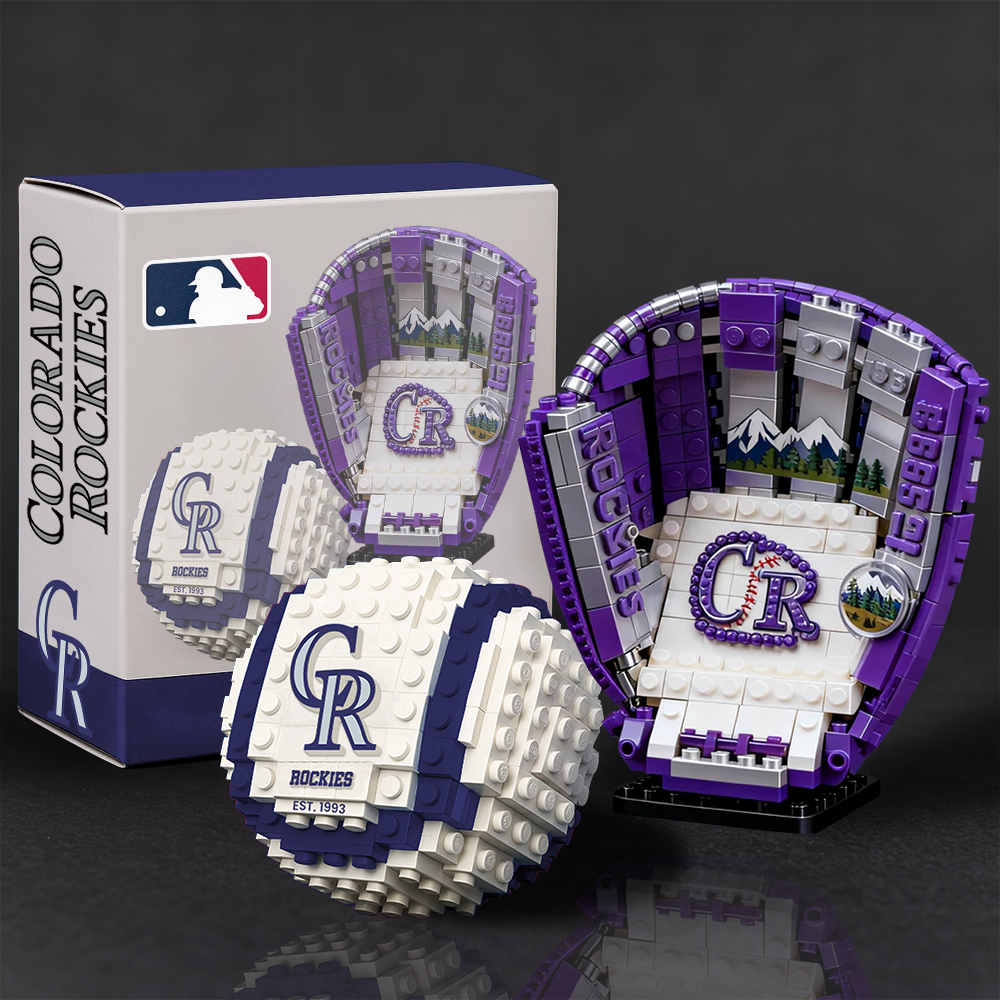 COL x MLB Teams Baseball Glove & Ball Building Block Set TT TL