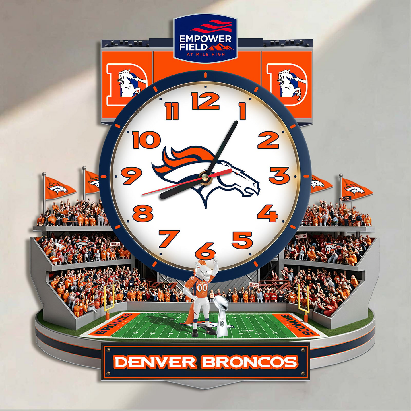 DB x NFL Stadium Decorative 3D Visual Effect Acrylic Wall Clock DDT CTND
