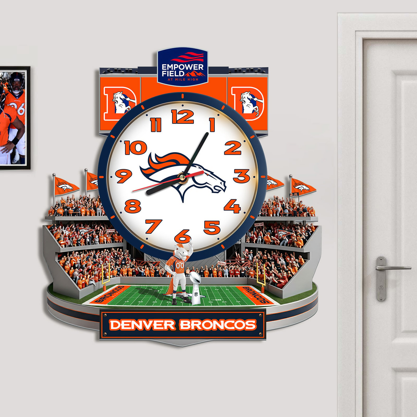 DB x NFL Stadium Decorative 3D Visual Effect Acrylic Wall Clock DDT CTND