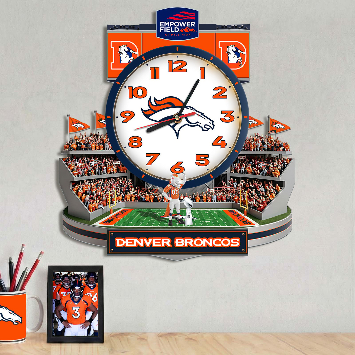 DB x NFL Stadium Decorative 3D Visual Effect Acrylic Wall Clock DDT CTND