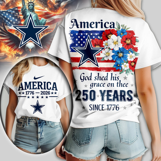 DC Premium NFL America God Shed His Grace On Thee Women Shirt DDT  NTL