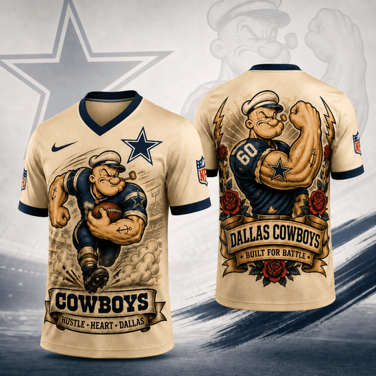 DC Premium NFL Popeye Vintage Tattoo 3D T-Shirt DDT 050626 HLPHUONG