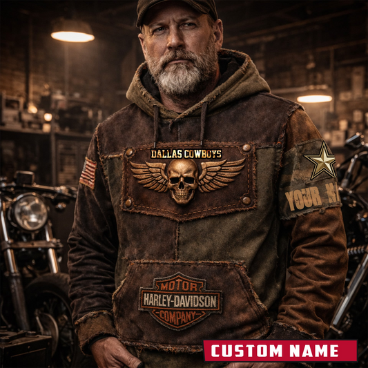 DC x NFL Motorcycle Personalized Vintage Hoodie DDT NTL