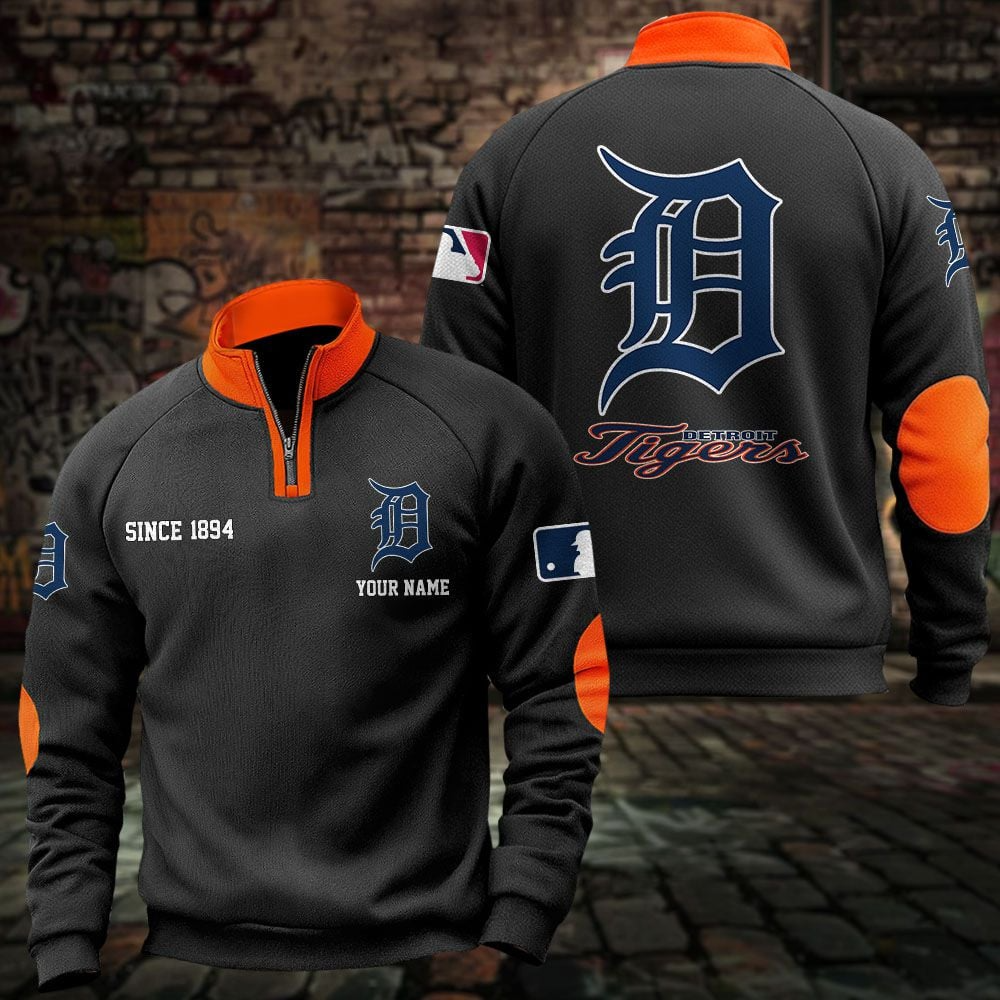 DET x MLB Sweatshirts Quarter Collared Sweatshirt Pullover DatND DVT