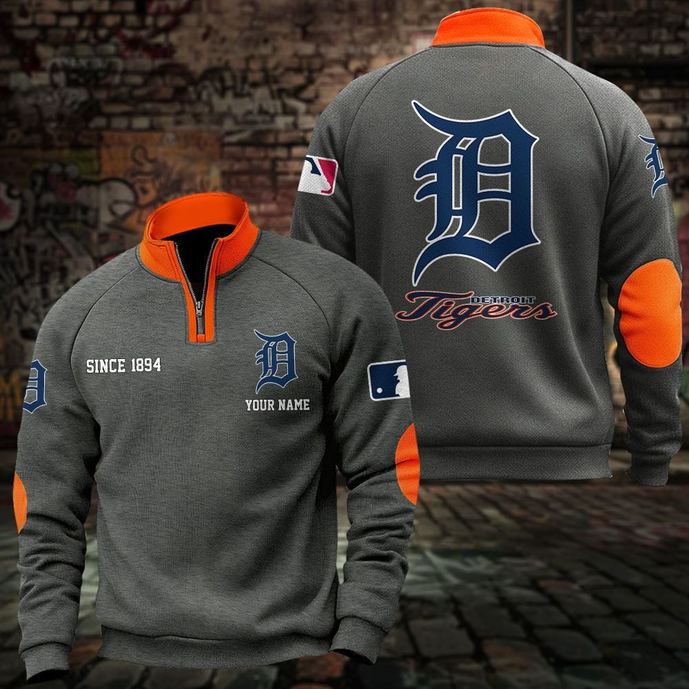 DET x MLB Sweatshirts Quarter Collared Sweatshirt Pullover DatND DVT