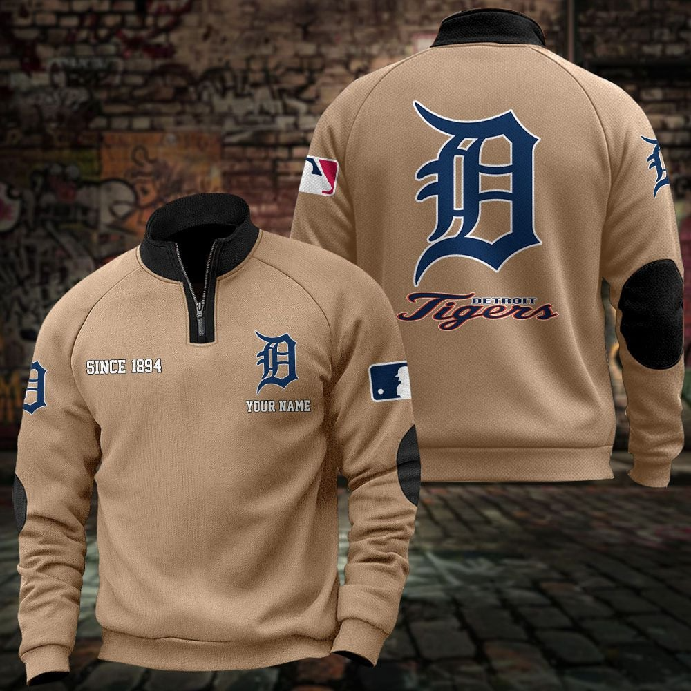 DET x MLB Sweatshirts Quarter Collared Sweatshirt Pullover DatND DVT