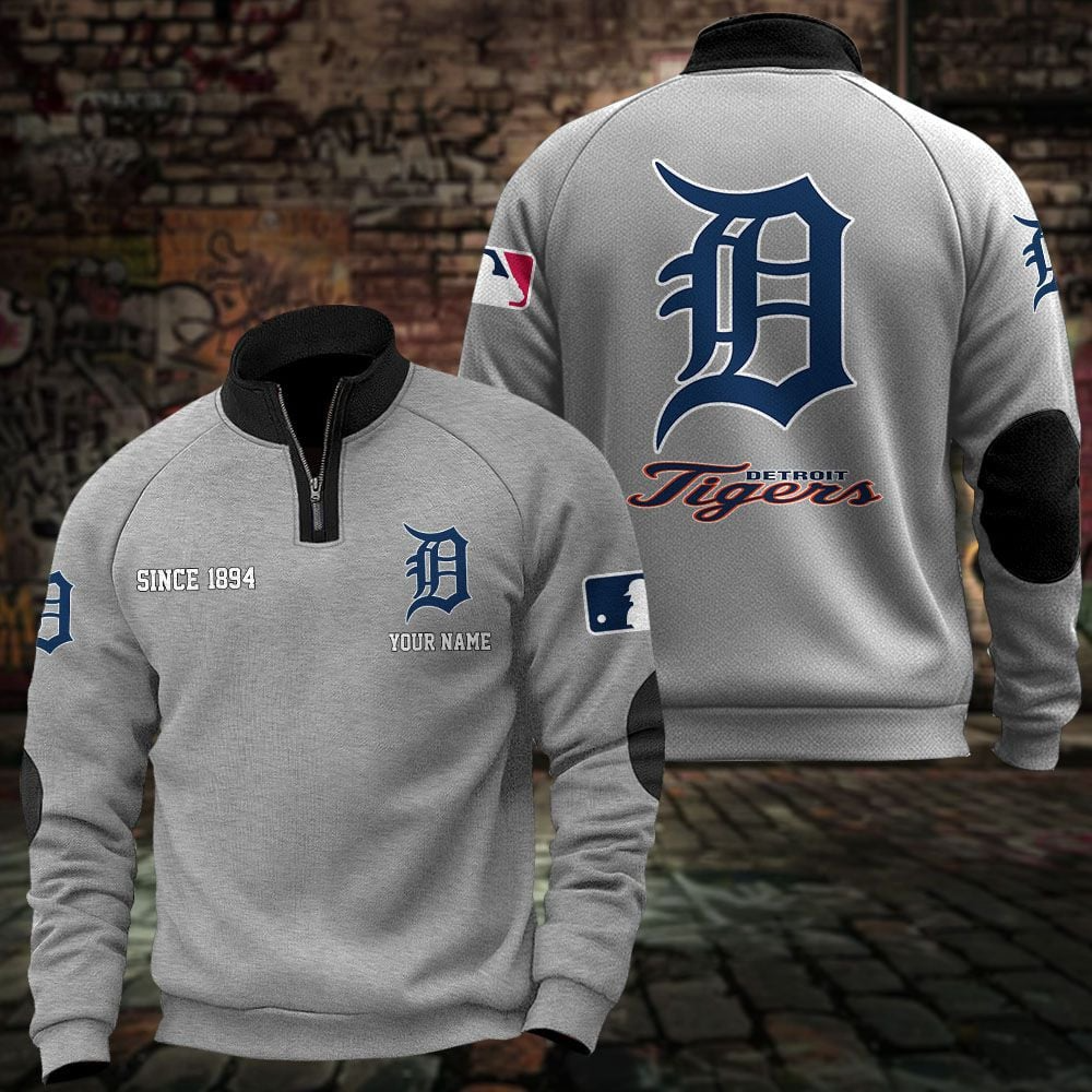 DET x MLB Sweatshirts Quarter Collared Sweatshirt Pullover DatND DVT