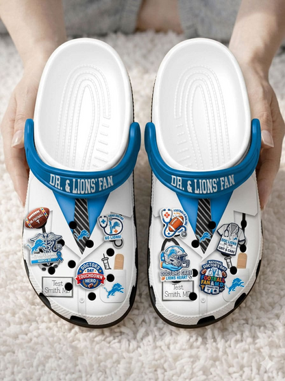 DL PREMIUM NFL NATIONAL DOCTOR'S DAY CLOGS WITH 8 CHARMS DDT  CTND
