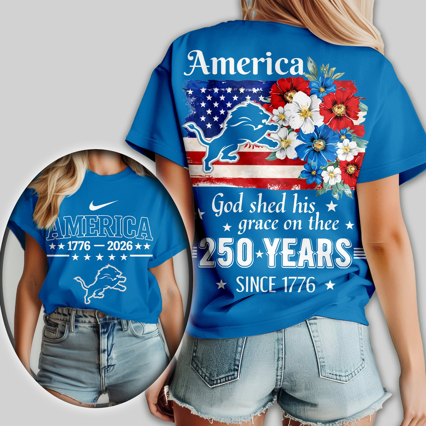 DL Premium NFL America God Shed His Grace On Thee Women Shirt DDT  NTL