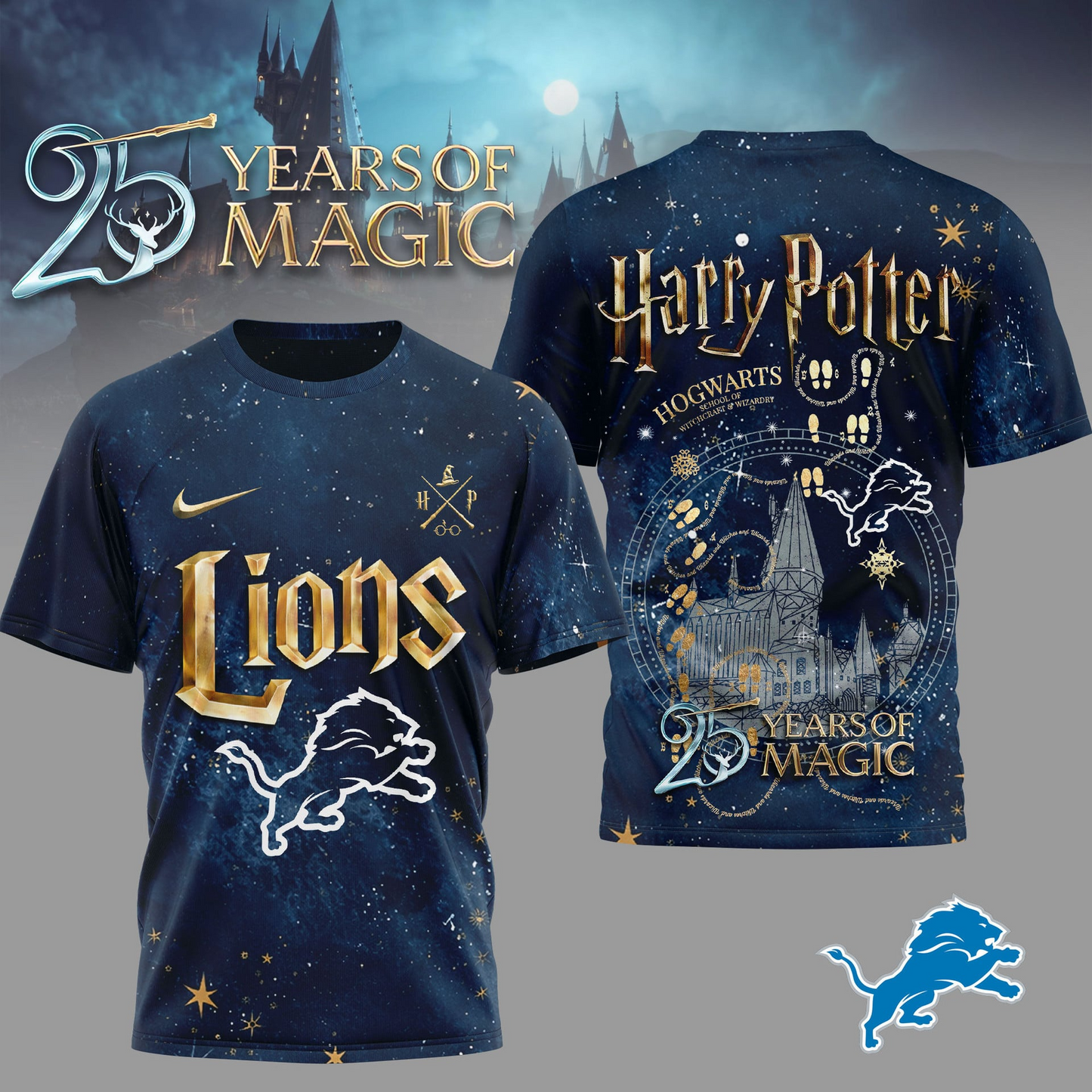DL Premium NFL Harry Potter 25 Years Of Magic 3D Shirt DDT CTND