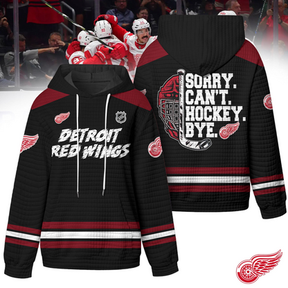 DRW Premium NHL Sorry Busy Hockey Waffle Hoodie DDT NTL