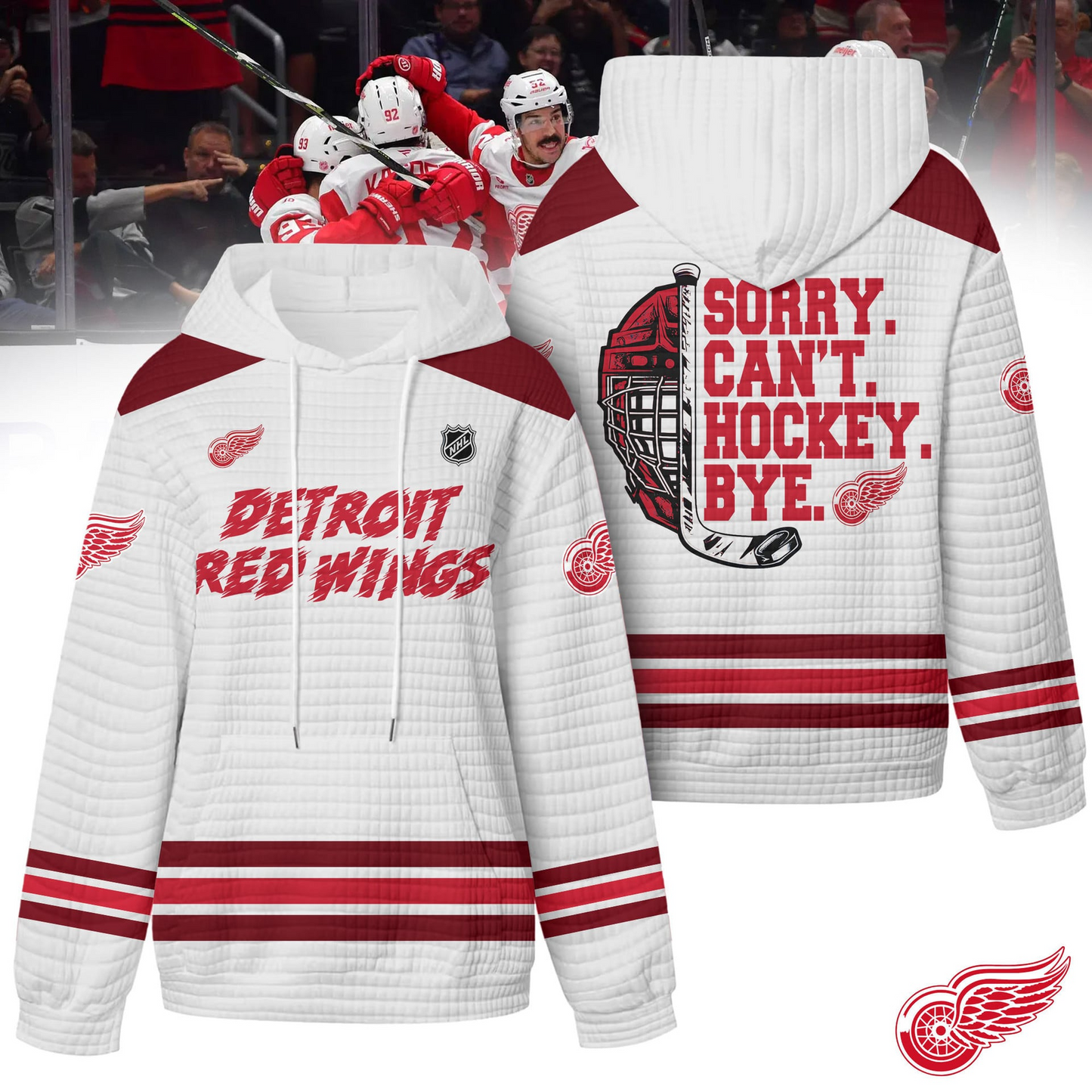 DRW Premium NHL Sorry Busy Hockey Waffle Hoodie DDT NTL
