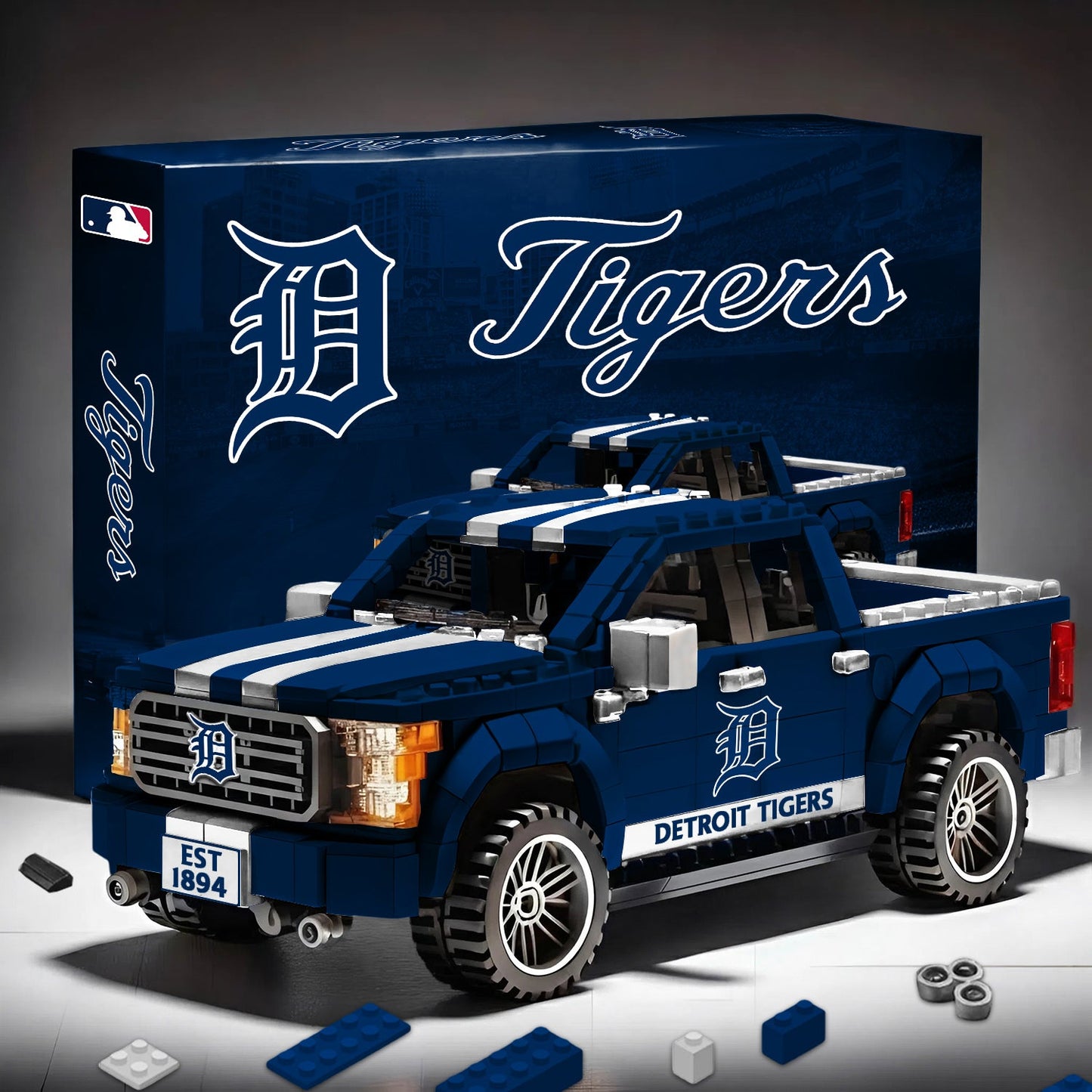 MLB 3D Racing Truck Model Building Block Set 0112 V1 NAK NHM