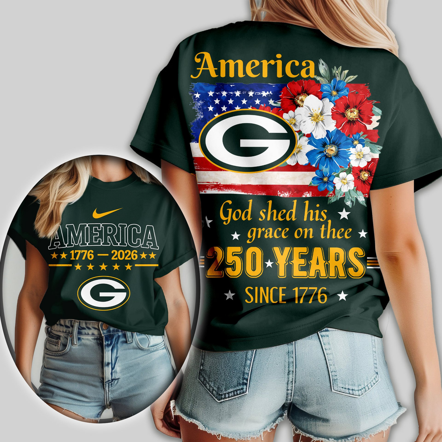 GBP Premium NFL America God Shed His Grace On Thee Women Shirt DDT  NTL