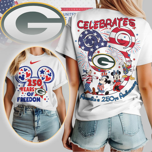 GBP Premium NFL Mickey Celebrates America 250th Anniversary Women Shirt DDT NTL