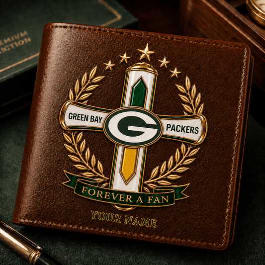 GBP x NFL Cross Men Leather Wallet Custom Any Name Gifts 220626
