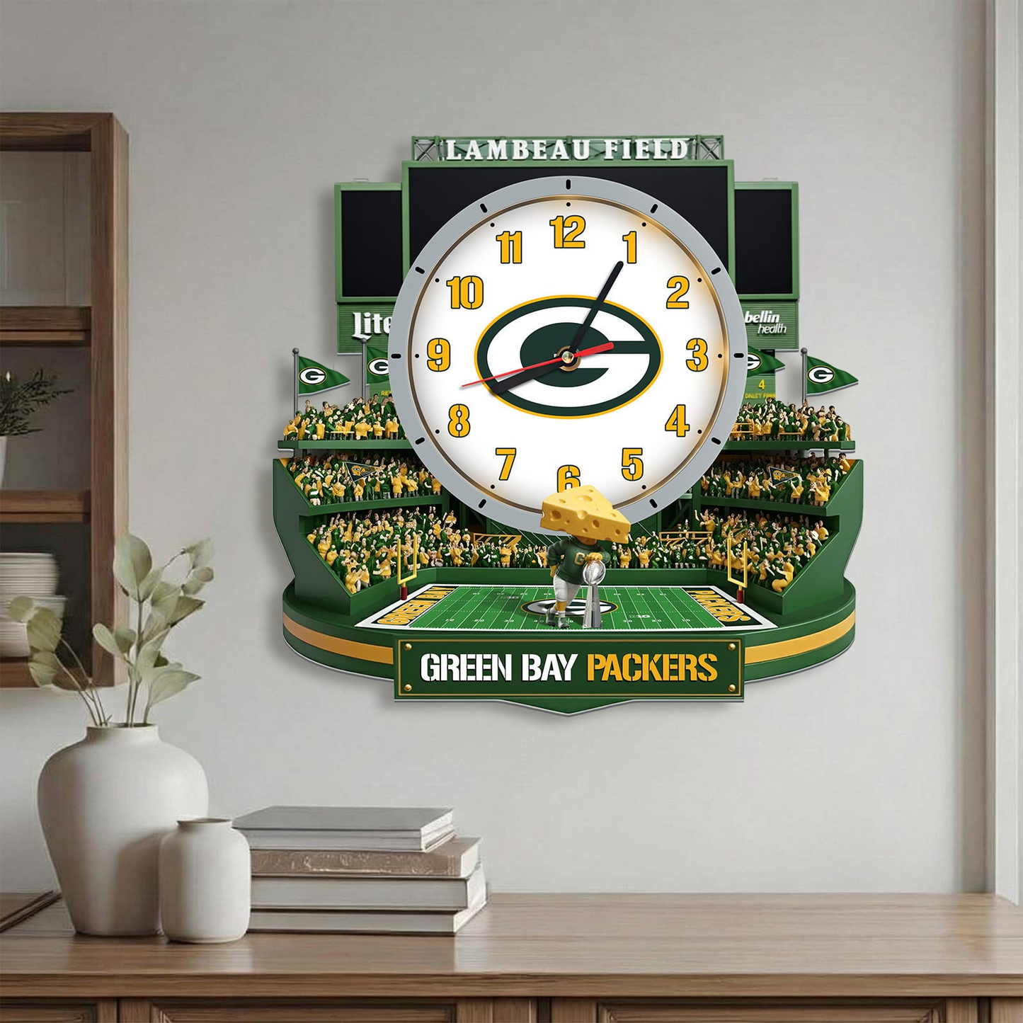 GBP x NFL Stadium Decorative 3D Visual Effect Acrylic Wall Clock DDT CTND