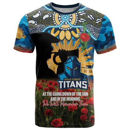 GLD x NRL Rugby ANZAC Day Women V-Neck T-Shirt Last Post Poppy We Will Remember Them DatND DVT