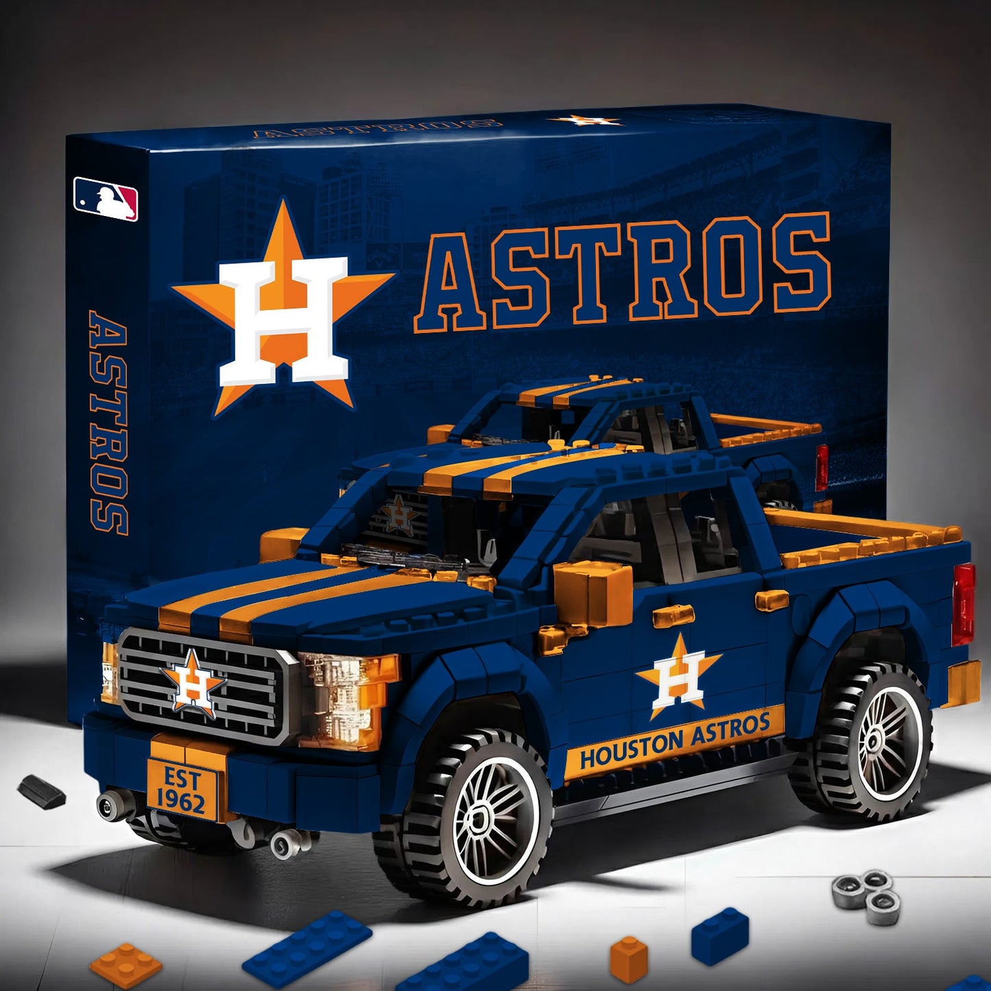 MLB 3D Racing Truck Model Building Block Set 0112 V1 NAK NHM
