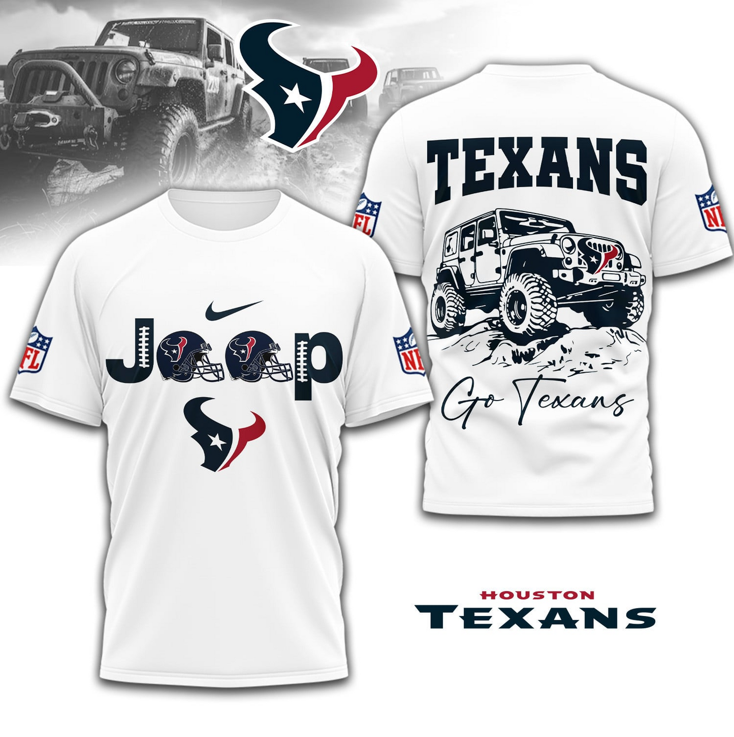 HT Premium NFL Jeep 3D Shirt DDT NTL