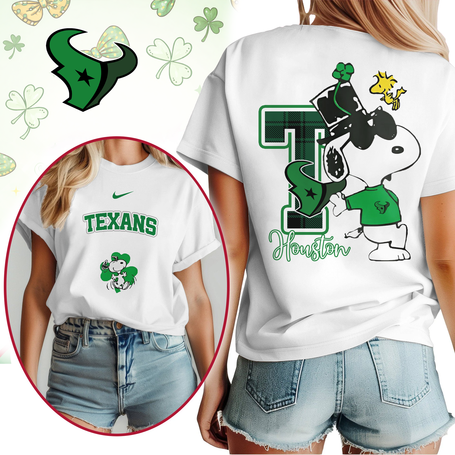 HT Premium NFL Snoopy St. Patricks Day Shirt DDT NTL