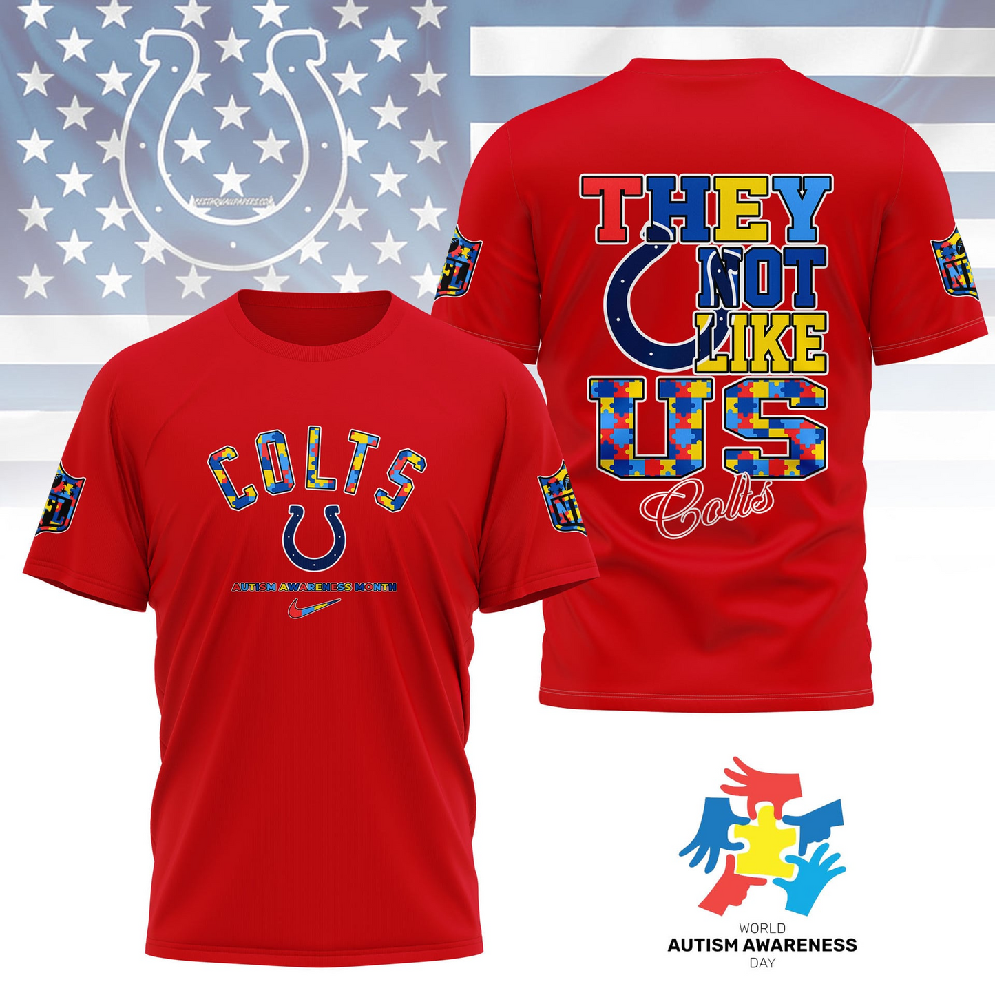 IC Premium NFL Autism Awareness Month 3D Shirt DDT  NTL