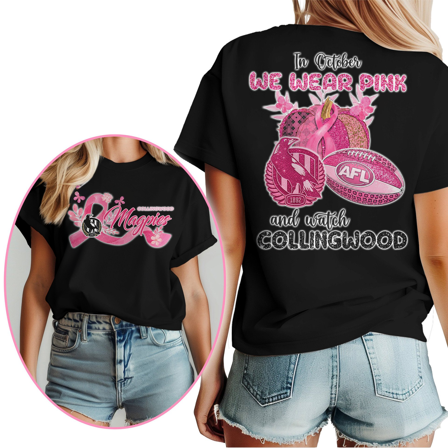 In October We Wear Pink And Watch COL Shirt