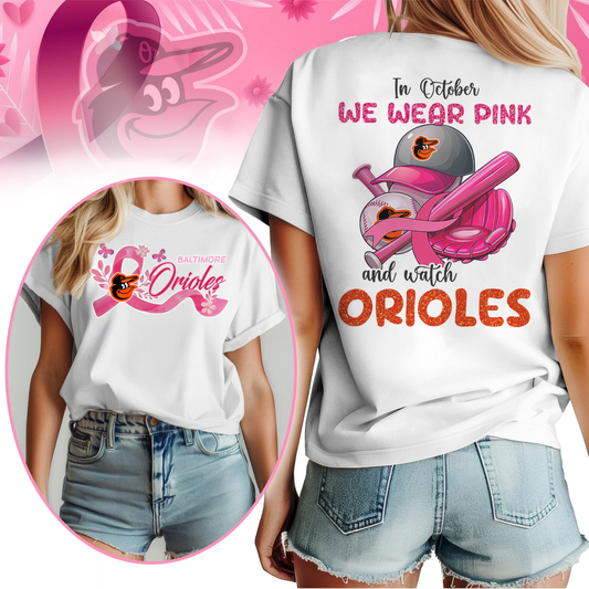 In October We Wear Pink And Watch MLB BO Shirt DDT NTL