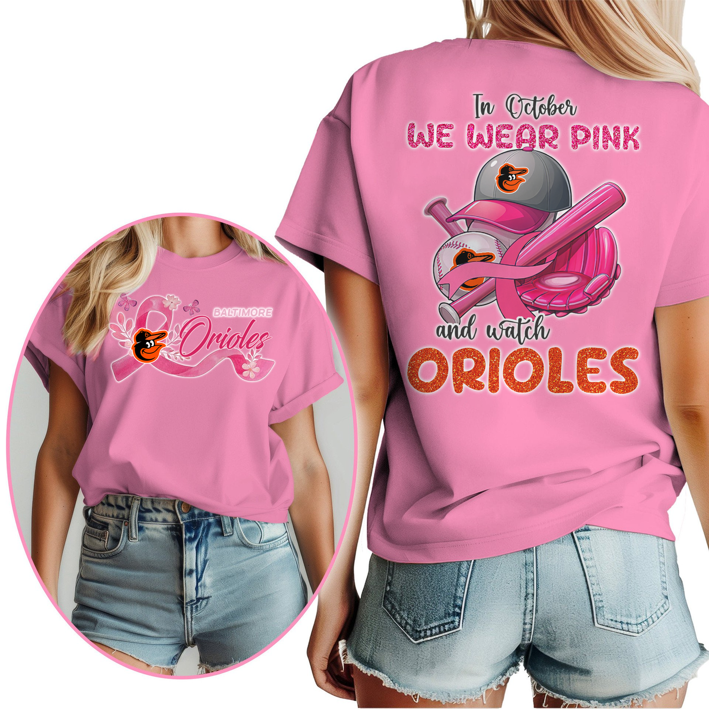 In October We Wear Pink And Watch MLB BO Shirt DDT NTL