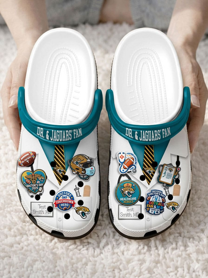 JJ PREMIUM NFL NATIONAL DOCTOR'S DAY CLOGS WITH 8 CHARMS DDT  CTND