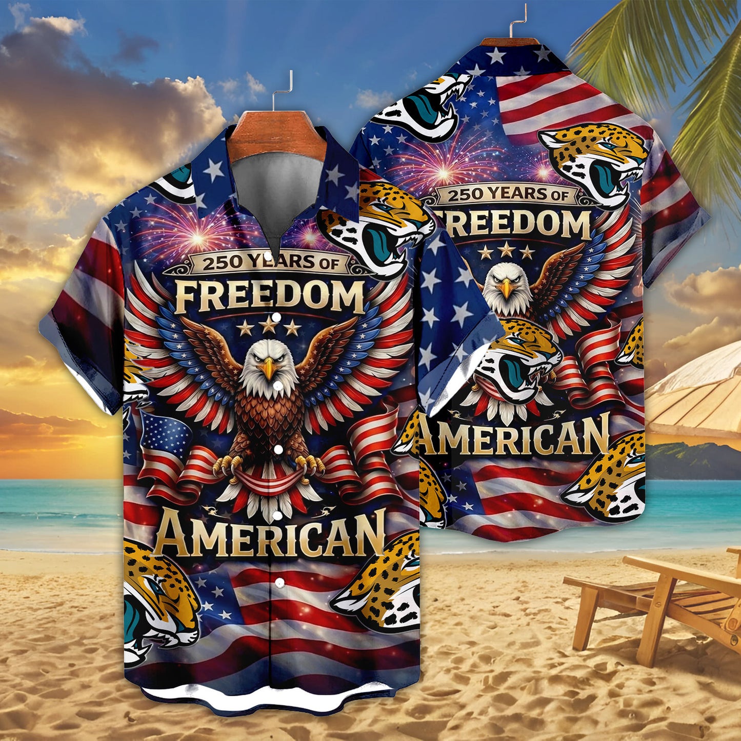 JJ x NFL America 250th Anniversary Eagles Hawaiian Shirt 090626