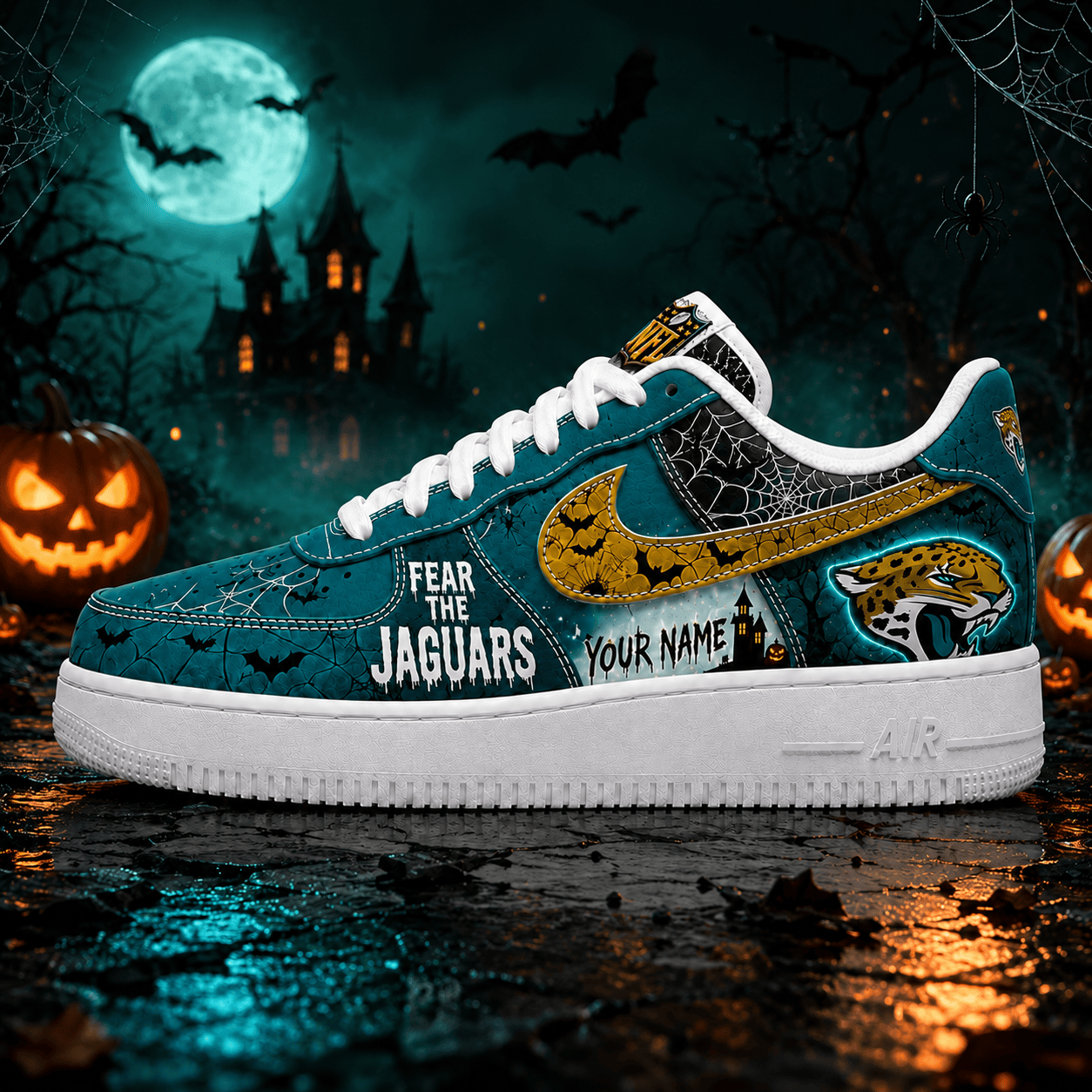 JJ x Premium NFL Fear The Team Halloween AF1 Sneakers