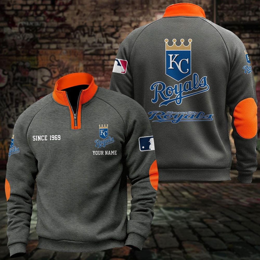 KC x MLB Sweatshirts Quarter Collared Sweatshirt Pullover DatND DVT