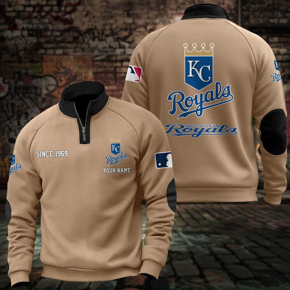 KC x MLB Sweatshirts Quarter Collared Sweatshirt Pullover DatND DVT